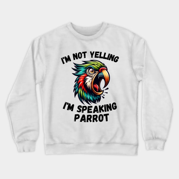 Vibrant Angry Parrot Screaming Exotic Bird Crewneck Sweatshirt by DefineWear